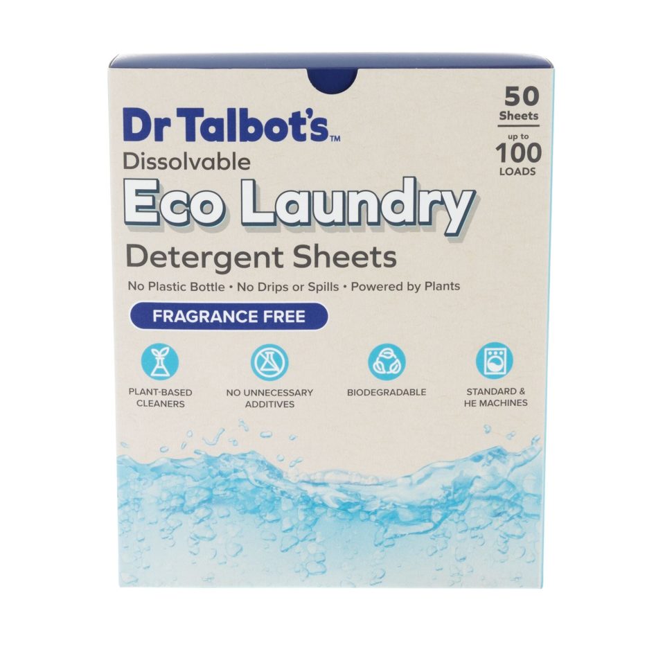 Dissolvable Eco Laundry Detergent Sheets | Fragrance Free (50-Count)